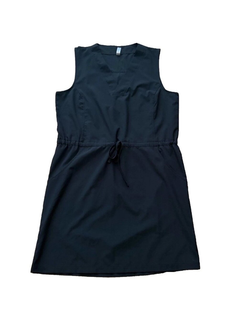 Mono B Utility Tank Dress Womens Large Black Sleeveless Casual Lightweight